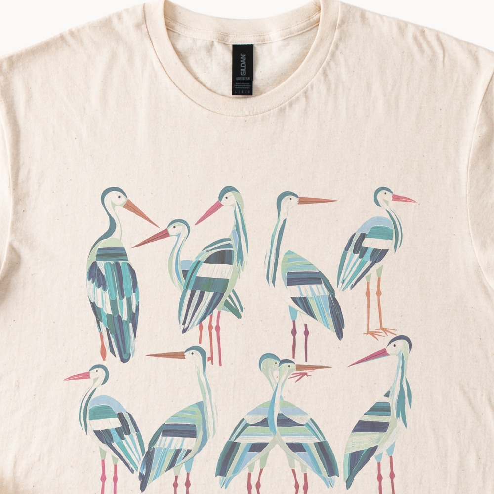 Art Deco Wading Bird Graphic Tee